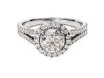 Load image into Gallery viewer, Split Double Band Halo Moissanite Engagement Ring (1.00 Ct)
