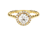 Load image into Gallery viewer, Twisted Halo Moissanite Engagement Ring (1.00 Ct)
