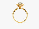 Load image into Gallery viewer, Round Halo With Marquise Sidestones Moissanite Engagement Ring (1.00 Ct)
