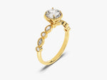 Load image into Gallery viewer, Milgrain Marquise And Round Sidestone Moissanite Engagement Ring (1.00 Ct)
