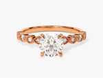 Load image into Gallery viewer, Milgrain Marquise And Round Sidestone Moissanite Engagement Ring (1.00 Ct)
