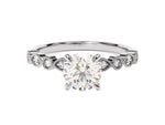 Load image into Gallery viewer, Milgrain Marquise And Round Sidestone Moissanite Engagement Ring (1.00 Ct)
