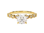 Load image into Gallery viewer, Milgrain Marquise And Round Sidestone Moissanite Engagement Ring (1.00 Ct)
