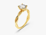 Load image into Gallery viewer, Twisted Solitaire Moissanite Engagement Ring (1.00 Ct)
