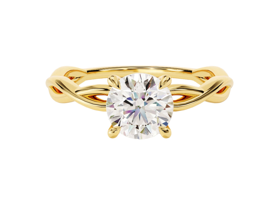 Twisted Solitaire Moissanite Engagement Ring (1.00 Ct)