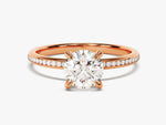 Load image into Gallery viewer, Round Cut Moissanite Engagement Ring With Channel Set Sidestones (1.00 Ct)
