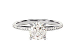 Load image into Gallery viewer, Round Cut Moissanite Engagement Ring With Channel Set Sidestones (1.00 Ct)
