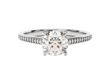 Channel Set Round Cut Moissanite Engagement Ring (1.00 Ct)