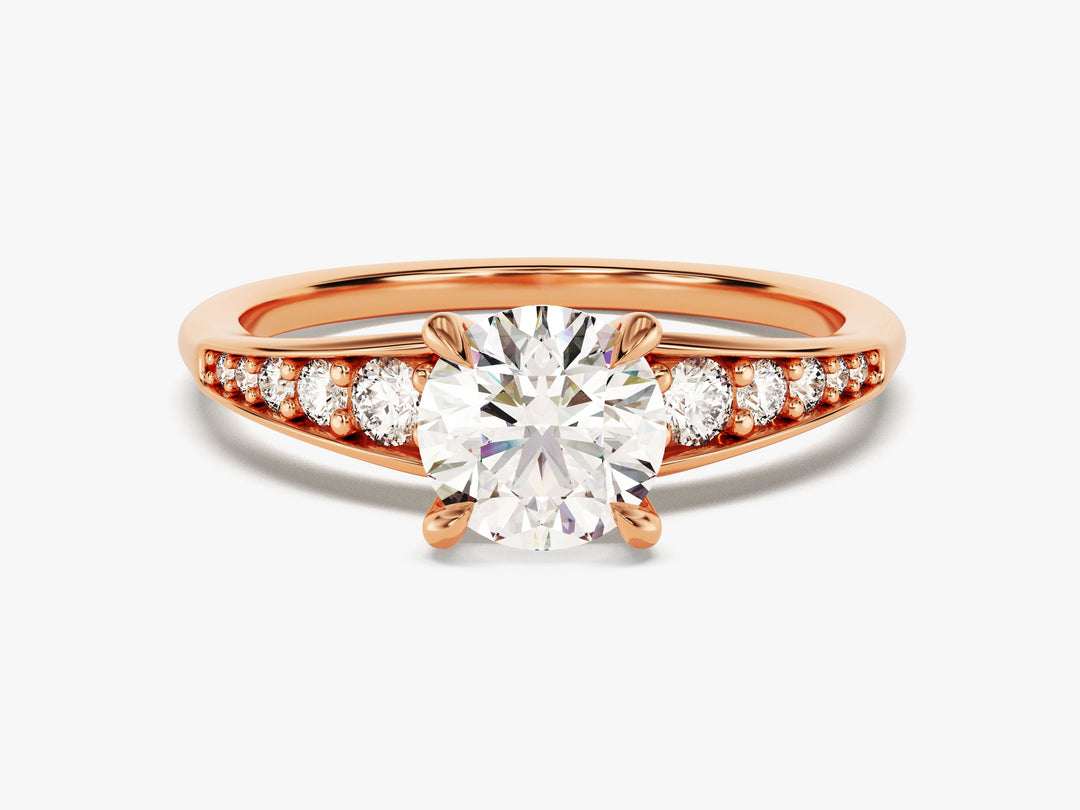 Pave Crown Moissanite Engagement Ring (1.00 Ct)