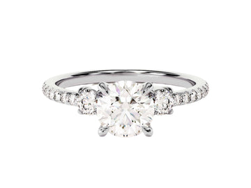 Micropave Trio Moissanite Engagement Ring (1.00 Ct)