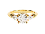 Load image into Gallery viewer, Three Stone Moissanite Engagement Ring With Pear Cut Accents (2.00 Ct)
