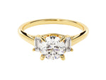 Load image into Gallery viewer, Three Stone Moissanite Engagement Ring With Emerald Cut Accents (1.40 Ct)
