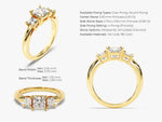 Load image into Gallery viewer, Princess Cut Three Stone Moissanite Engagement Ring (1.00 Ct)
