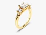 Load image into Gallery viewer, Princess Cut Three Stone Moissanite Engagement Ring (1.00 Ct)
