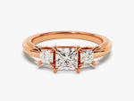 Load image into Gallery viewer, Princess Cut Three Stone Moissanite Engagement Ring (1.00 Ct)
