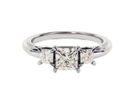 Load image into Gallery viewer, Princess Cut Three Stone Moissanite Engagement Ring (1.00 Ct)
