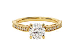 Load image into Gallery viewer, Vintage Inspired Moissanite Engagement Ring With Adorned Cathedral (1.00 Ct)
