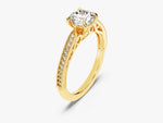 Load image into Gallery viewer, Vintage Inspired Moissanite Engagement Ring With Adorned Cathedral (1.00 Ct)
