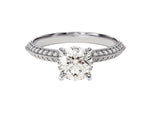 Load image into Gallery viewer, Pave Set Knife Edge Moissanite Engagement Ring (1.00 Ct)
