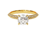 Load image into Gallery viewer, Pave Set Knife Edge Moissanite Engagement Ring (1.00 Ct)
