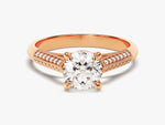 Load image into Gallery viewer, Double Pave Set Cathedral Moissanite Engagement Ring (1.00 Ct)
