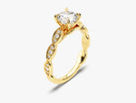 Load image into Gallery viewer, Vintage Sidestones Round Cut Moissanite Engagement Ring (1.00 Ct)
