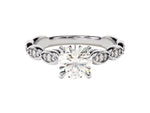 Load image into Gallery viewer, Vintage Sidestones Round Cut Moissanite Engagement Ring (1.00 Ct)
