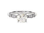 Load image into Gallery viewer, Round Cut Moissanite Engagement Ring With Wave Sidestones (1.00 Ct)
