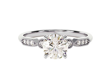 Milgrain Art Deco Moissanite Engagement Ring (1.00 Ct)