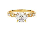 Load image into Gallery viewer, Milgrain Sidestone Moissanite Engagement Ring (1.00 Ct)
