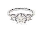 Load image into Gallery viewer, Classic Basket Set Three Stone Round Moissanite Engagement Ring (1.50 Ct Tw)
