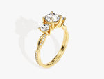 Load image into Gallery viewer, Petite Twisted Vine Three Stone Round Moissanite Engagement Ring (1.50 Ct Tw)
