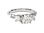 Load image into Gallery viewer, Petite Twisted Vine Three Stone Round Moissanite Engagement Ring (1.50 Ct Tw)
