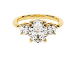 Load image into Gallery viewer, Classic Basket Set Three Stone Oval Moissanite Engagement Ring (2.50 Ct Tw)
