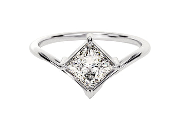 Curved Princess Moissanite Engagement Ring (1.00 Ct)