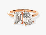 Load image into Gallery viewer, Pear And Emerald Cut Toi Et Moi Moissanite Engagement Ring (2.50 Ct)
