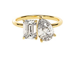 Load image into Gallery viewer, Pear And Emerald Cut Toi Et Moi Moissanite Engagement Ring (2.50 Ct)
