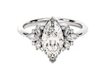 Load image into Gallery viewer, Vintage Cluster Marquise Cut Moissanite Engagement Ring (1.50 Ct)
