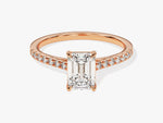 Load image into Gallery viewer, Emerald Cut Moissanite Engagement Ring With Pave Set Side Stones (1.00 Ct)
