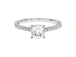 Load image into Gallery viewer, Cushion Cut Moissanite Engagement Ring With Pave Set Side Stones (1.00 Ct)
