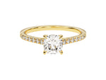 Load image into Gallery viewer, Cushion Cut Moissanite Engagement Ring With Pave Set Side Stones (1.00 Ct)
