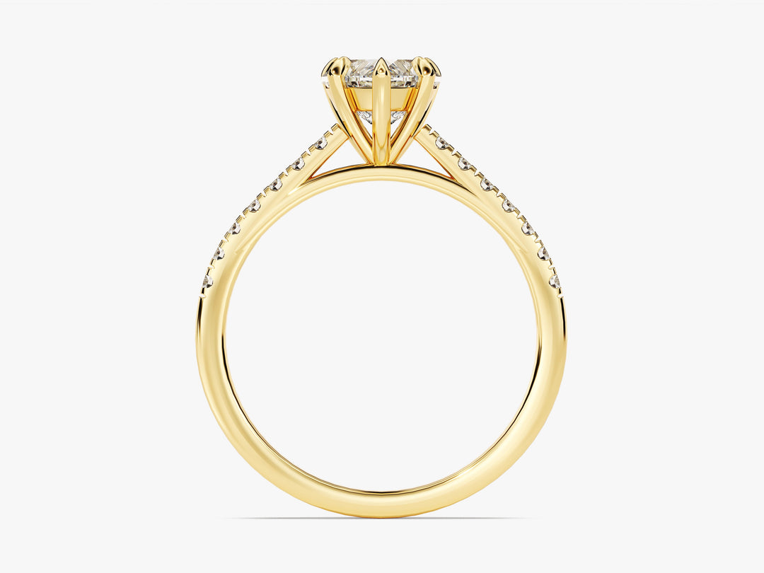 Heart Cut Moissanite Engagement Ring With Pave Set Side Stones (1.00 Ct)