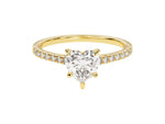 Load image into Gallery viewer, Heart Cut Moissanite Engagement Ring With Pave Set Side Stones (1.00 Ct)
