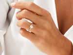 Load image into Gallery viewer, Heart Cut Moissanite Engagement Ring With Pave Set Side Stones (1.00 Ct)
