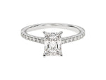 Load image into Gallery viewer, Radiant Cut Moissanite Engagement Ring With Pave Set Side Stones (1.00 Ct)
