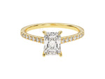 Load image into Gallery viewer, Radiant Cut Moissanite Engagement Ring With Pave Set Side Stones (1.00 Ct)
