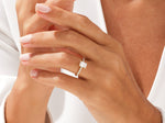 Load image into Gallery viewer, Radiant Cut Moissanite Engagement Ring With Pave Set Side Stones (1.00 Ct)
