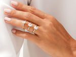 Load image into Gallery viewer, Radiant Cut Moissanite Engagement Ring With Pave Set Side Stones (1.00 Ct)
