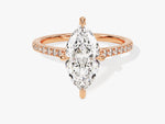 Load image into Gallery viewer, Marquise Cut Moissanite Engagement Ring With Pave Set Side Stones (2.00 Ct)
