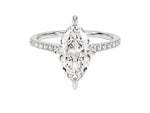 Load image into Gallery viewer, Marquise Cut Moissanite Engagement Ring With Pave Set Side Stones (2.00 Ct)
